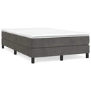 Boxspring sengeramme Mørkegrå 120x200 cm Fløjl