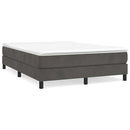 Boxspring sengeramme Mørkegrå 140x190 cm Fløjl