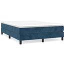 Boxspring sengeramme Mørkeblå 140x190 cm Fløjl
