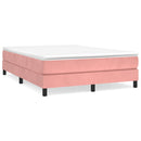 Boxspring sengeramme 140x190 cm fløjl pink