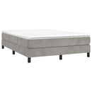 Boxspring sengeramme Lysegrå 140x200 cm Fløjl