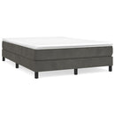 Boxspring sengeramme Mørkegrå 140x200 cm Fløjl