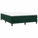Boxspring sengeramme Mørkegrøn 140x200 cm Fløjl