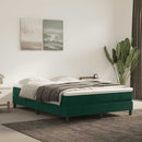 Boxspring sengeramme Mørkegrøn 140x200 cm Fløjl