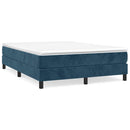 Boxspring sengeramme Mørkeblå 140x200 cm Fløjl