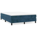 Boxspring sengeramme Mørkeblå 140x200 cm Fløjl