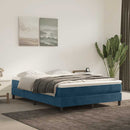 Boxspring sengeramme Mørkeblå 140x200 cm Fløjl