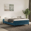 Boxspring sengeramme Mørkeblå 140x200 cm Fløjl