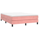 Boxspring sengeramme 140x200 cm fløjl pink