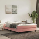 Boxspring sengeramme 140x200 cm fløjl pink
