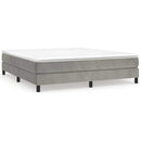 Boxspring sengeramme Lysegrå 160x200 cm Fløjl