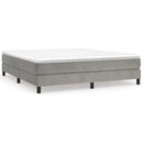 Boxspring sengeramme Lysegrå 160x200 cm Fløjl