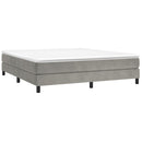 Boxspring sengeramme Lysegrå 160x200 cm Fløjl