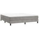 Boxspring sengeramme Lysegrå 160x200 cm Fløjl