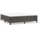 Boxspring sengeramme Mørkegrå 160x200 cm Fløjl