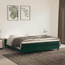 Boxspring sengeramme Mørkegrøn 160x200 cm Fløjl