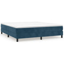 Boxspring sengeramme Mørkeblå 160x200 cm Fløjl