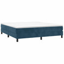 Boxspring sengeramme Mørkeblå 160x200 cm Fløjl