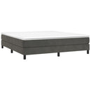 Boxspring sengeramme Mørkegrå 180x200 cm Fløjl