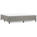 Boxspring sengeramme Lysegrå 200x200 cm Fløjl