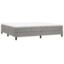 Boxspring sengeramme Lysegrå 200x200 cm Fløjl