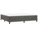 Boxspring sengeramme Mørkegrå 200x200 cm Fløjl