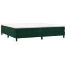 Boxspring sengeramme Mørkegrøn 200x200 cm Fløjl