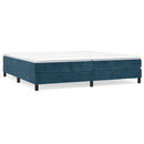 Boxspring sengeramme Mørkeblå 200x200 cm Fløjl
