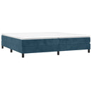 Boxspring sengeramme Mørkeblå 200x200 cm Fløjl
