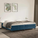 Boxspring sengeramme Mørkeblå 200x200 cm Fløjl