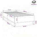 Boxspring sengeramme 100x200 cm stof blå