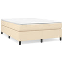Boxspring sengeramme 140x190 cm stof cremefarvet
