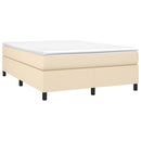 Boxspring sengeramme 140x190 cm stof cremefarvet
