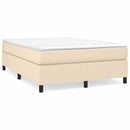 Boxspring sengeramme 140x200 cm stof cremefarvet