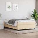 Boxspring sengeramme 140x200 cm stof cremefarvet