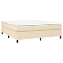Boxspring sengeramme 160x200 cm stof cremefarvet