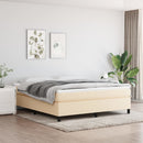 Boxspring sengeramme 160x200 cm stof cremefarvet
