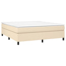 Boxspring sengeramme 180x200 cm stof cremefarvet