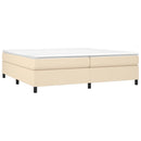 Boxspring sengeramme 200x200 cm stof cremefarvet