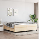 Boxspring sengeramme 200x200 cm stof cremefarvet