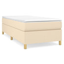 Boxspring sengeramme 90x190 cm stof cremefarvet