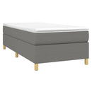 Boxspring sengeramme Mørkegrå 90x200 cm Stof