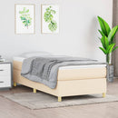 Boxspring sengeramme 90x200 cm stof cremefarvet