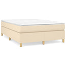 Boxspring sengeramme 140x190 cm stof cremefarvet