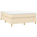Boxspring sengeramme 140x190 cm stof cremefarvet