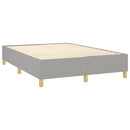 Boxspring sengeramme 140x200 cm stof lysegrå