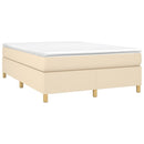 Boxspring sengeramme 140x200 cm stof cremefarvet