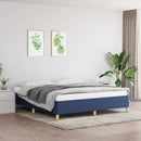 Boxspring sengeramme 180x200 cm stof blå