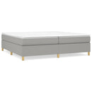 Boxspring sengeramme 200x200 cm stof lysegrå