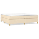 Boxspring sengeramme 200x200 cm stof cremefarvet